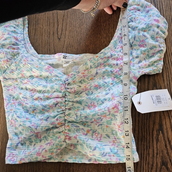 Billabong Pretty Sweet Knit Top Salt Crystal Size Women's Large 12 NEW - Picture 9 of 11